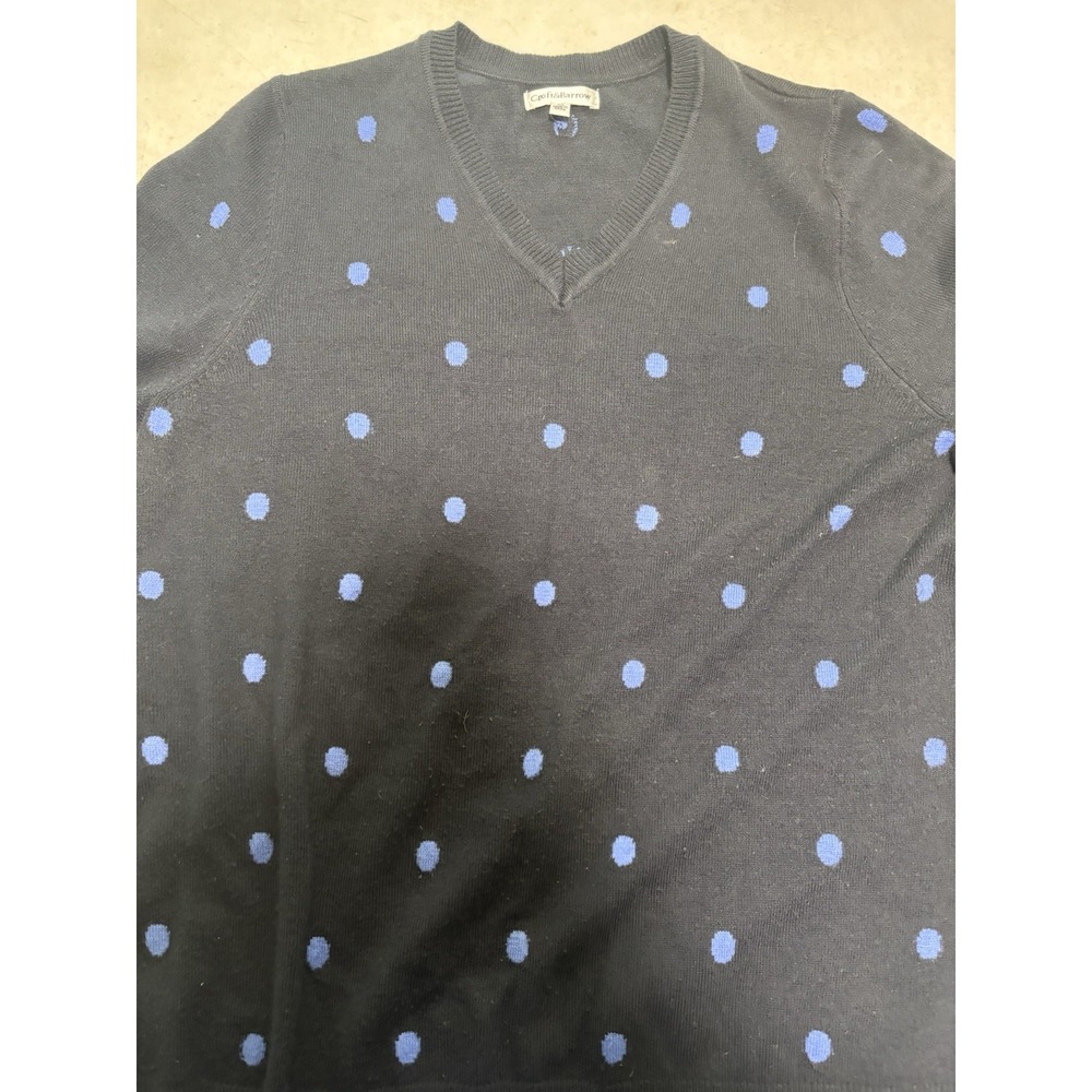Croft  & barrow women's‎ extra large navy blue with polka Dot sweater